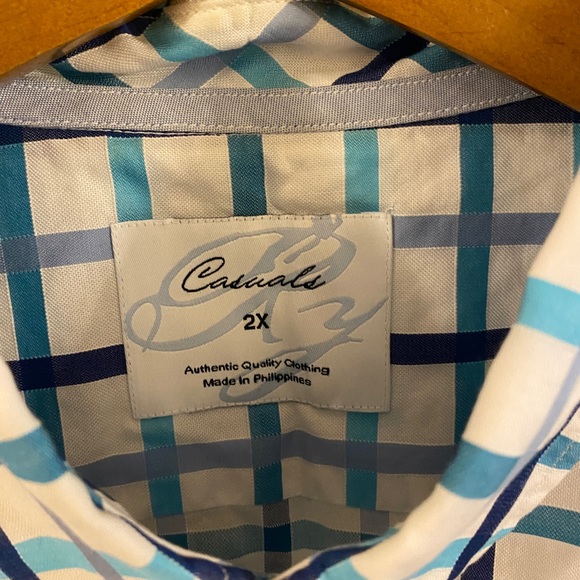 2X - ROUNDTREE and Yorke Casuals - Blue Plaid - XXL NWOT - Picture 4 of 7